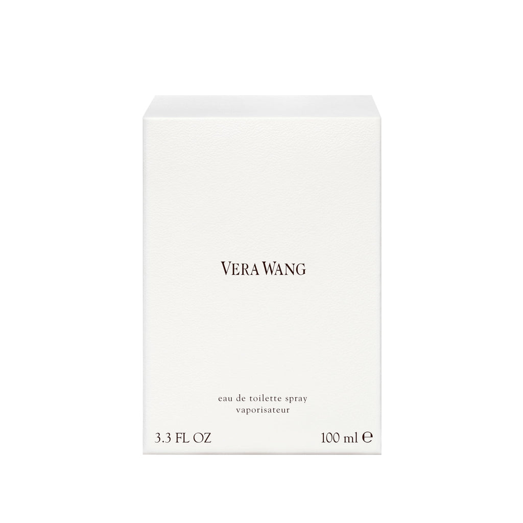 Authentic Vera Wang elegant floral fragrance packaging box showing ingredient details