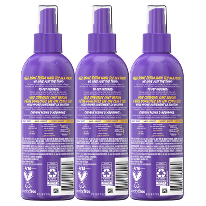 Aussie Hair Insurance Leave In Conditioner Spray three pack stored securely for travel