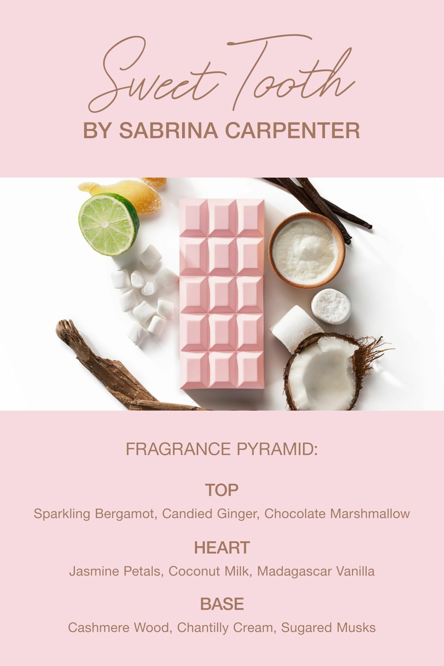 Sabrina Carpenter Sweet Tooth Eau De Parfum close up of pink bottle design