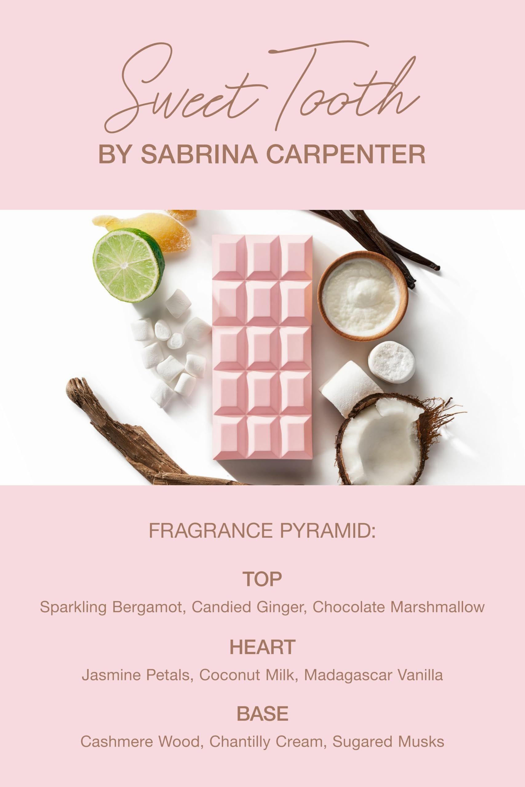 Sabrina Carpenter Sweet Tooth Eau De Parfum close up of pink bottle design