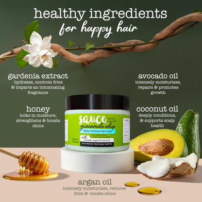 Sauce Beauty Guacamole Whip 12 fluid ounces product label details.