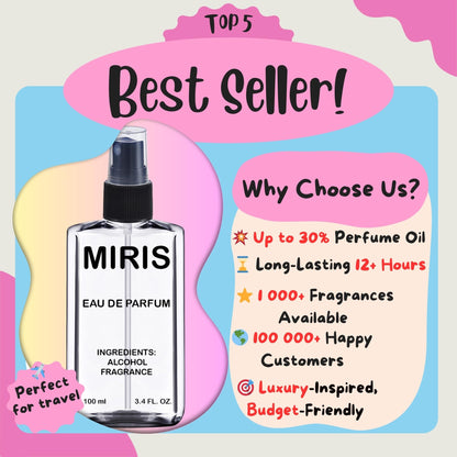 MIRIS floral oriental premium blend 3.4 fluid ounce container view