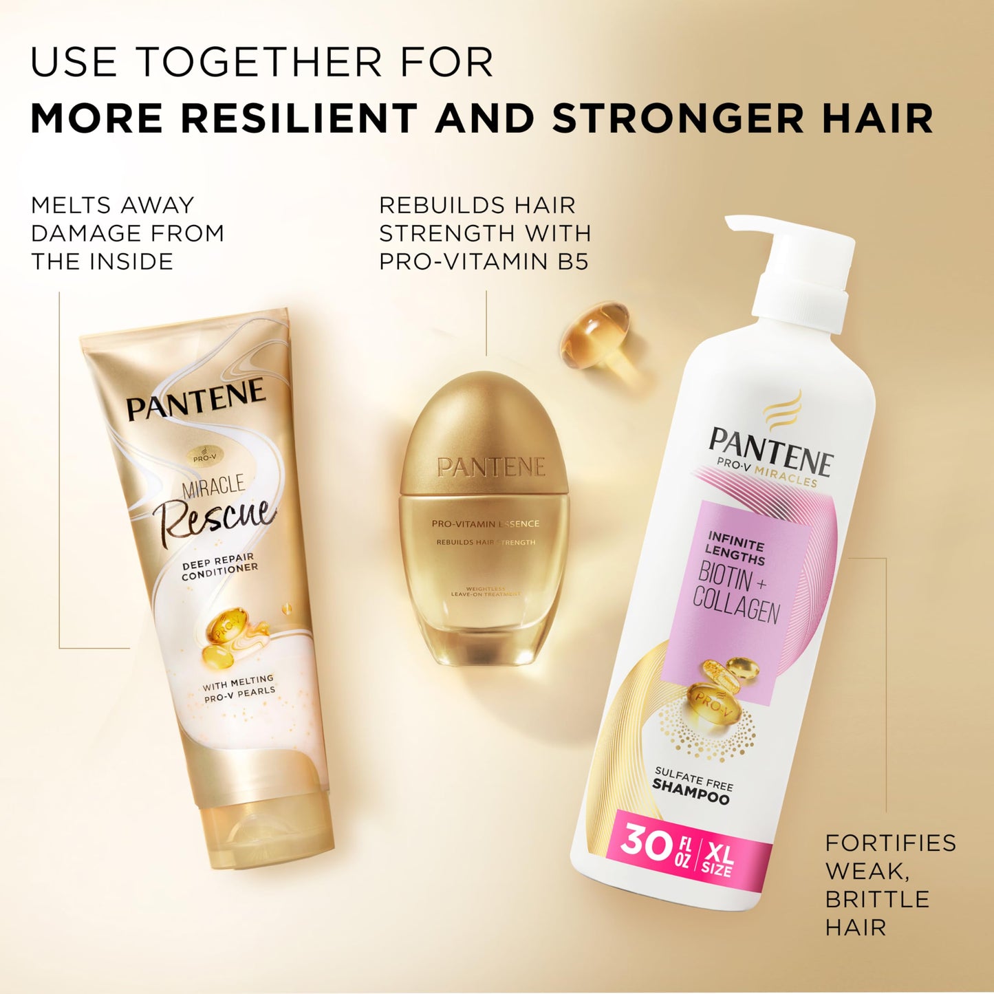 Pantene pro vitamin pearls melting conditioner formula application on wet hair ends