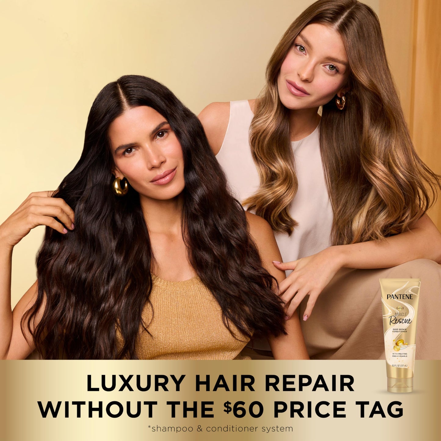 Pantene Miracle Rescue hair repair cream tube demonstrating packaging dimensions and design