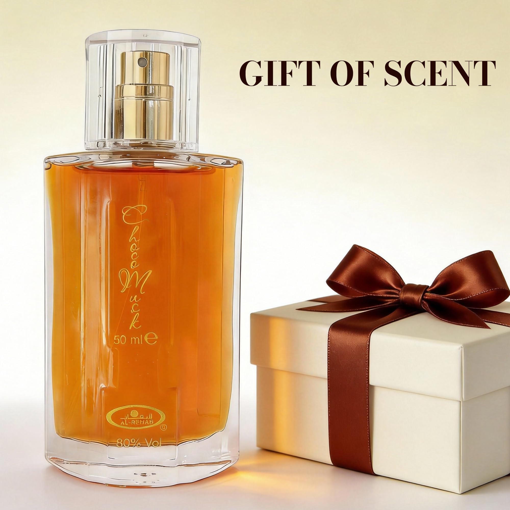 Authentic Choco Musk perfume display showcasing warm musk ingredients