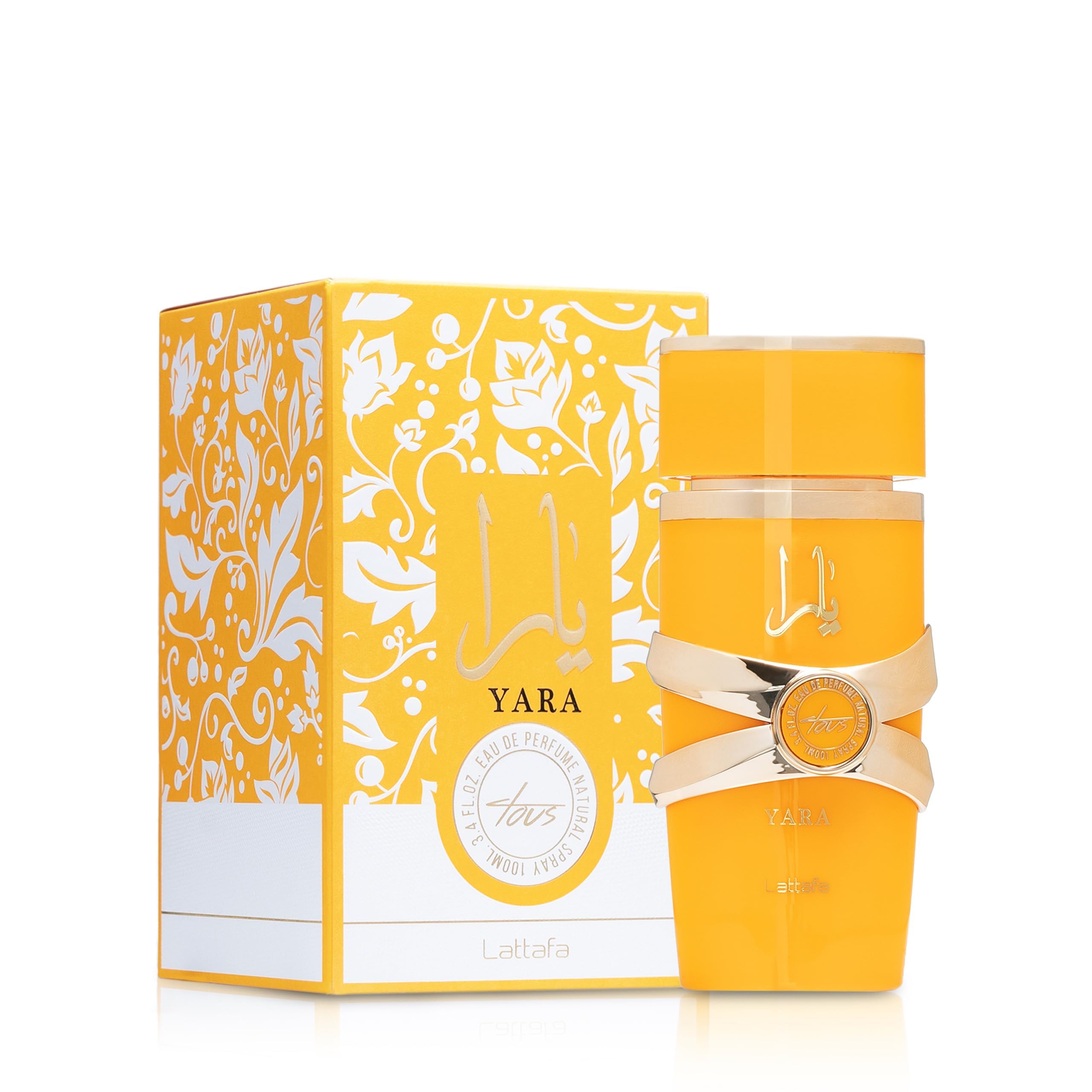 Tropical mango and coconut notes featured in Lattafa Yara yellow perfume