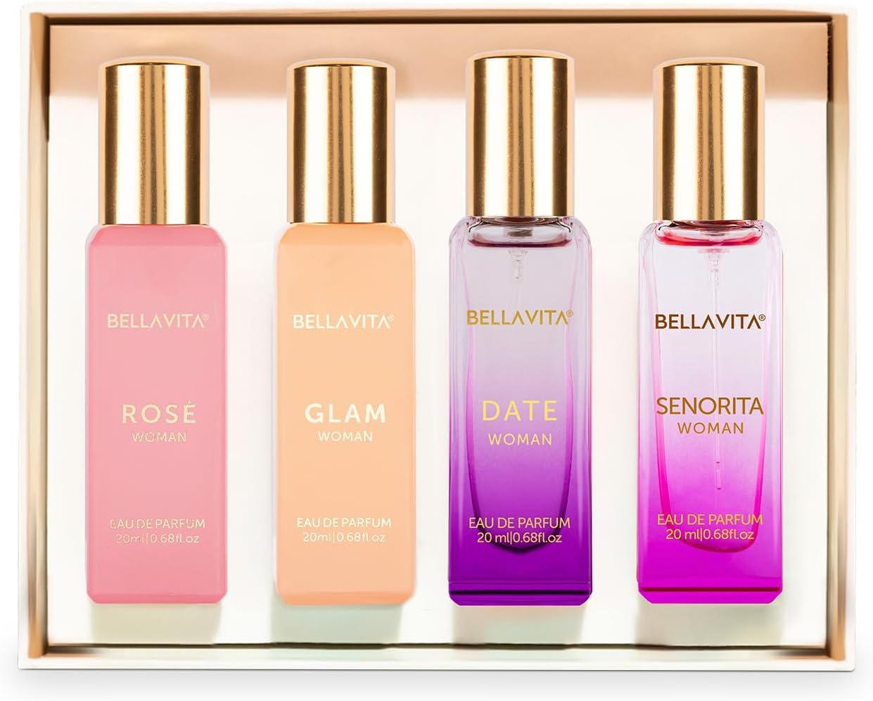 Authentic Bella Vita Luxury fragrance set for her featuring sweet vanilla and musk notes