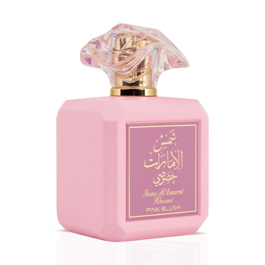 Authentic Ard Al Zaafaran Shams Al Emarat Pink Blush box detailing ingredient information.