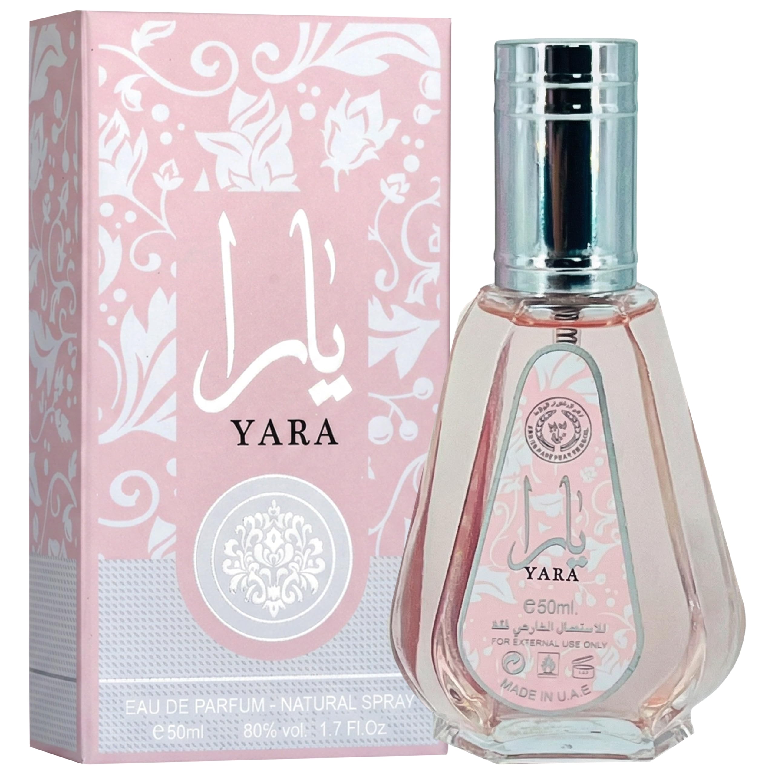 Close up shot of the spray nozzle on the pink Yara women perfume bottle