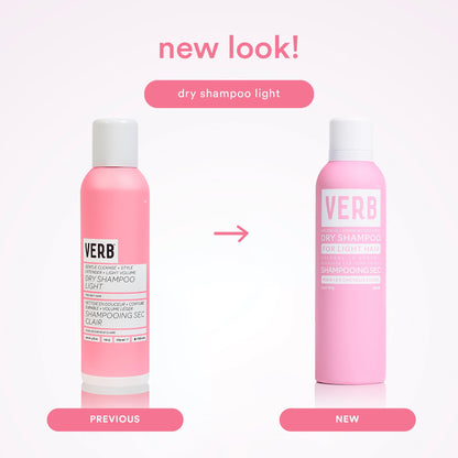 Verb Dry Shampoo Light bottle showing ingredient and usage details