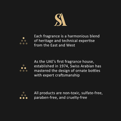 The fifteen milliliter Swiss Arabian Layali Rouge oil bottle showcasing the vibrant red and gold artisanal casing.
