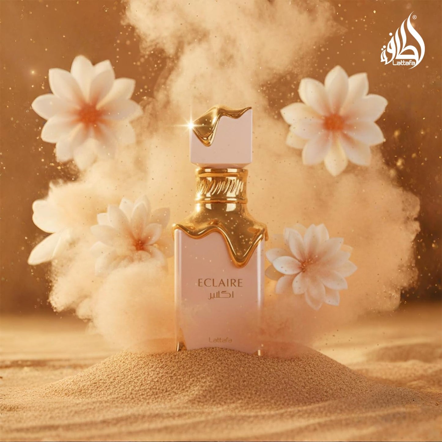 Authentic Lattafa Eclaire women perfume bottle placed against a clean backdrop