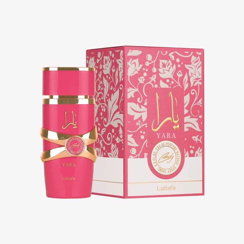 Authentic Lattafa Yara Candy sweet vanilla fragrance packaging