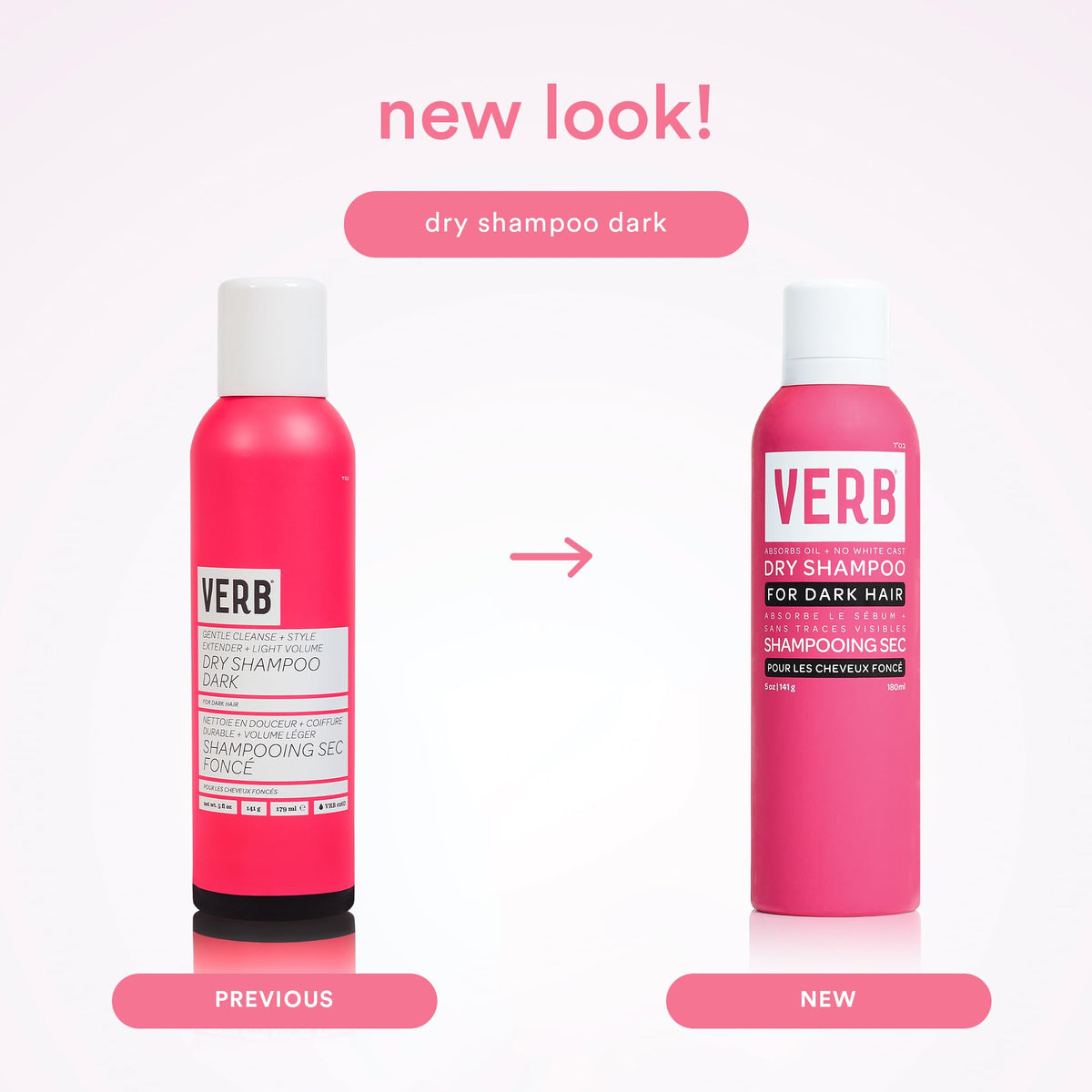 Side profile of Verb Dry Shampoo Dark bottle showing ingredient details