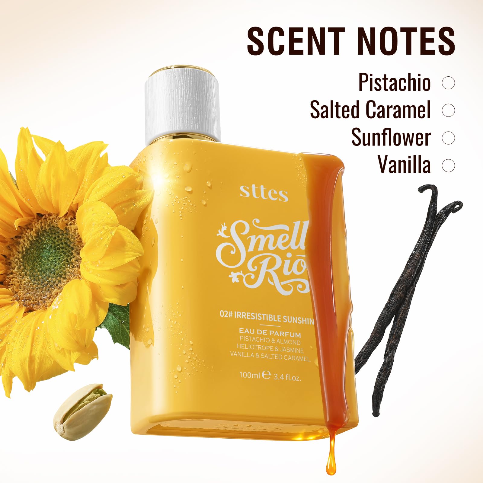 Premium Sttes 602 Eau De Parfum 100ml bottle highlighting the warm gold details