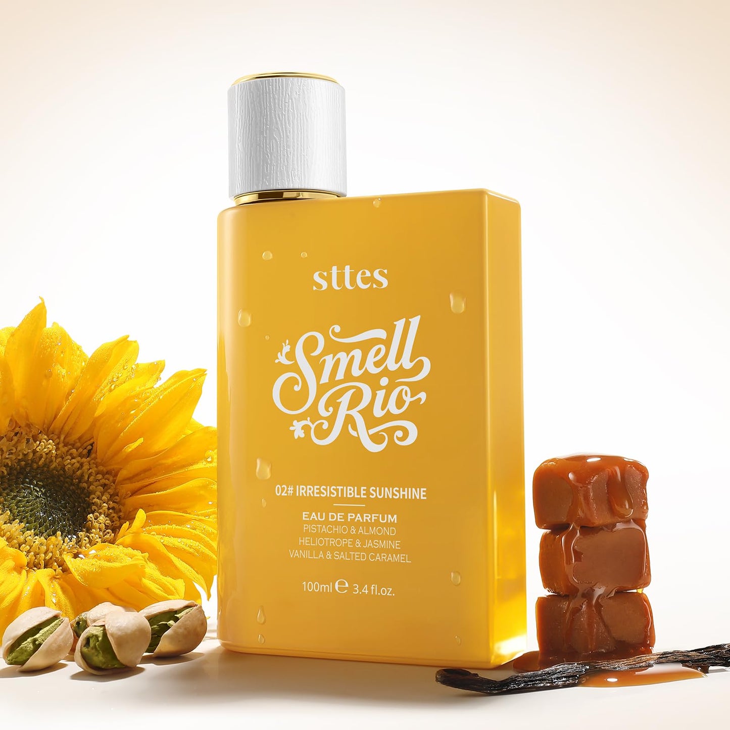 Sttes Perfume 602 Irresistible Sunshine outer packaging box showing product ingredients