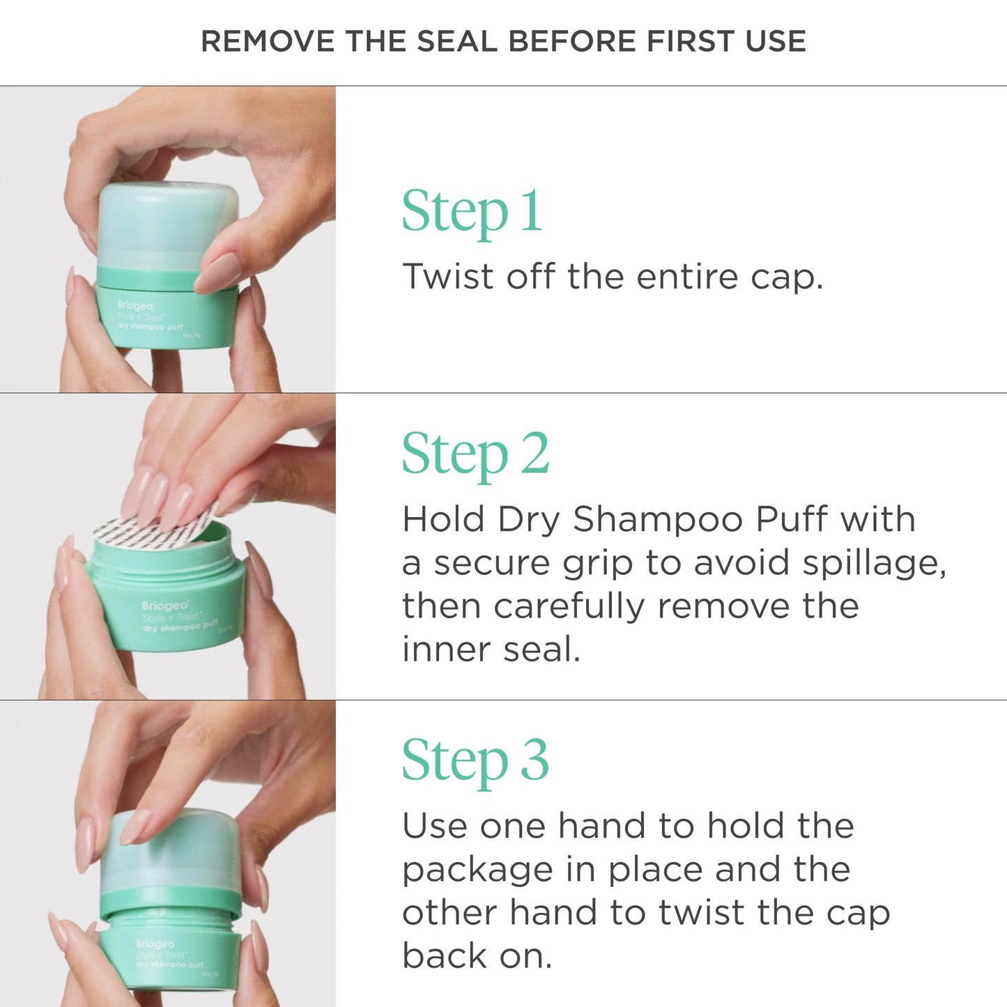 Briogeo Style and Treat Dry Shampoo compact packaging