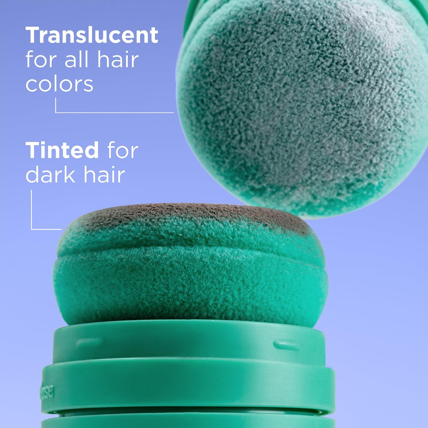 Briogeo mattifying hair powder being applied to scalp