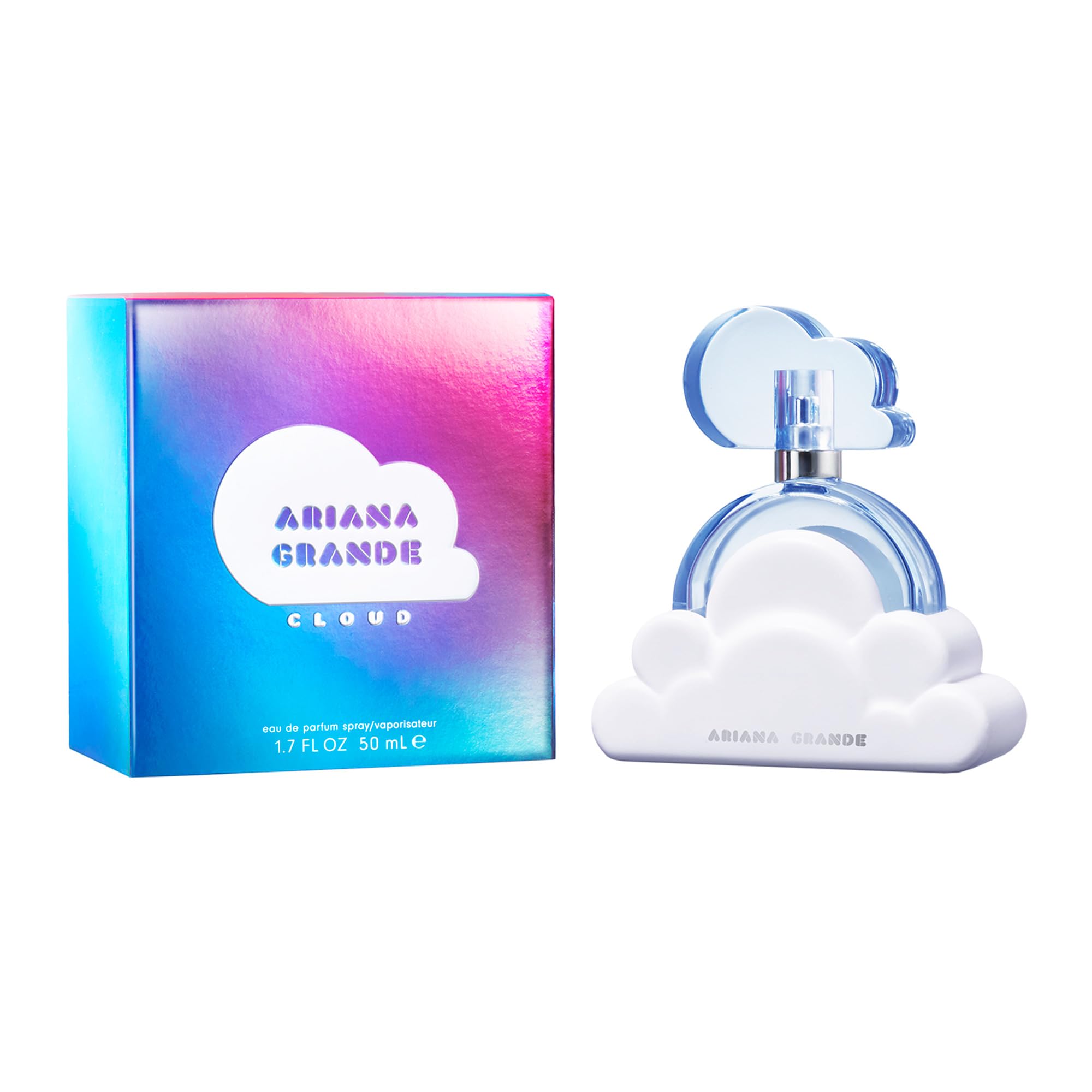 Authentic Ariana Grande Cloud perfume spray showing the blue bottle design