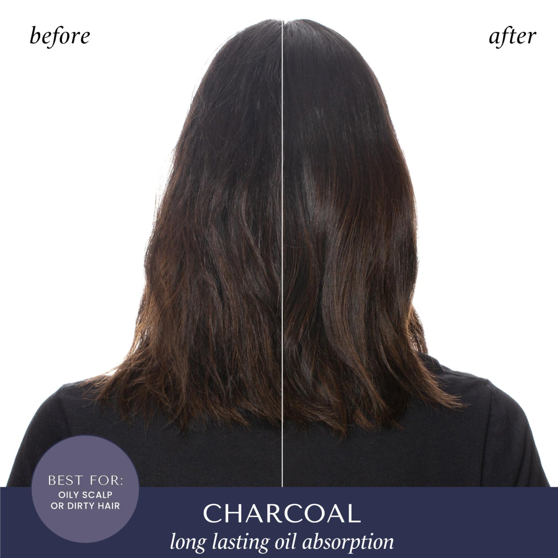 Hask Charcoal Purifying Dry Shampoo demonstrating fine spray application
