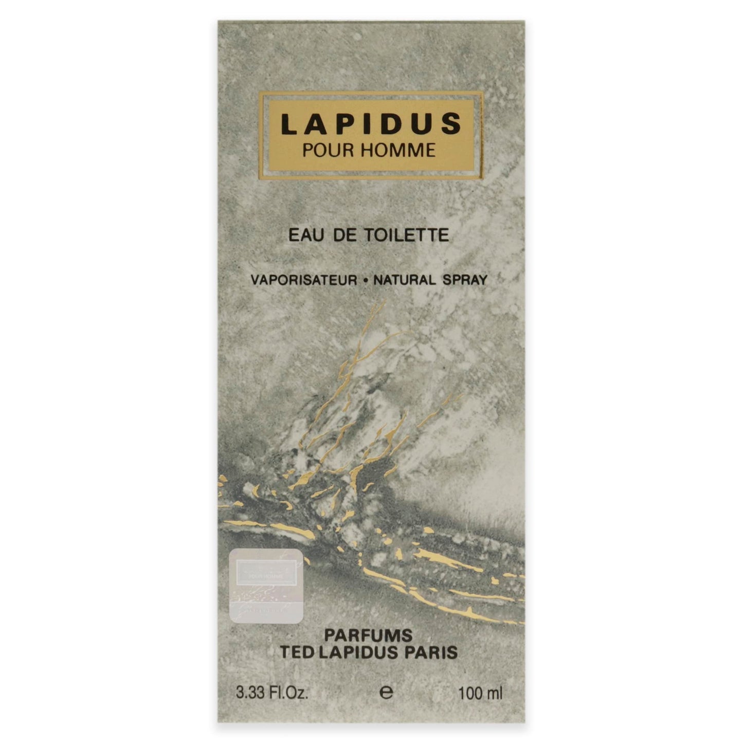Ted Lapidus Pour Homme textured grey bottle side angle