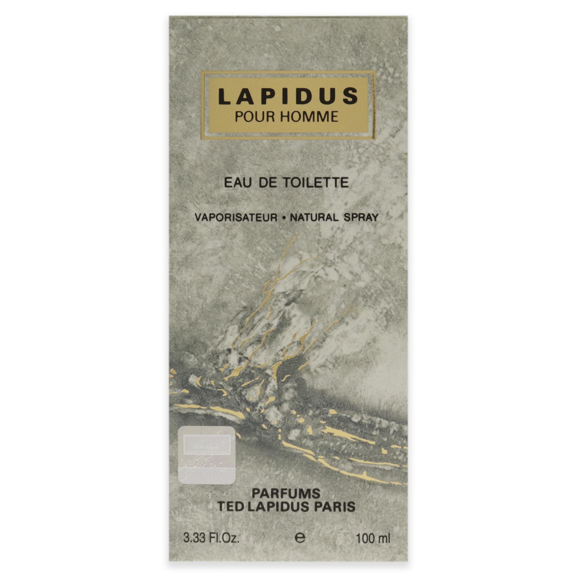 Ted Lapidus Pour Homme textured grey bottle side angle