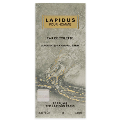 Ted Lapidus Pour Homme textured grey bottle side angle