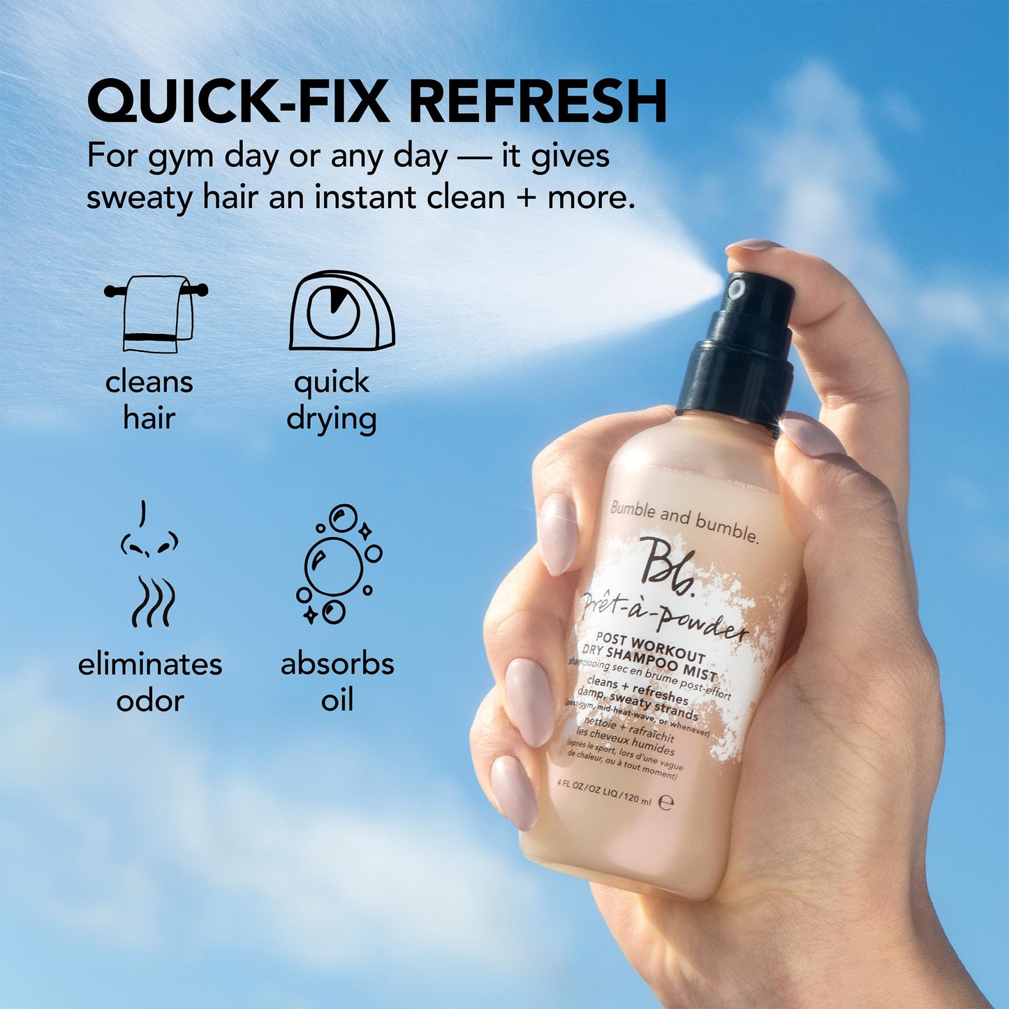 Authentic Bumble and bumble hair care product packaging