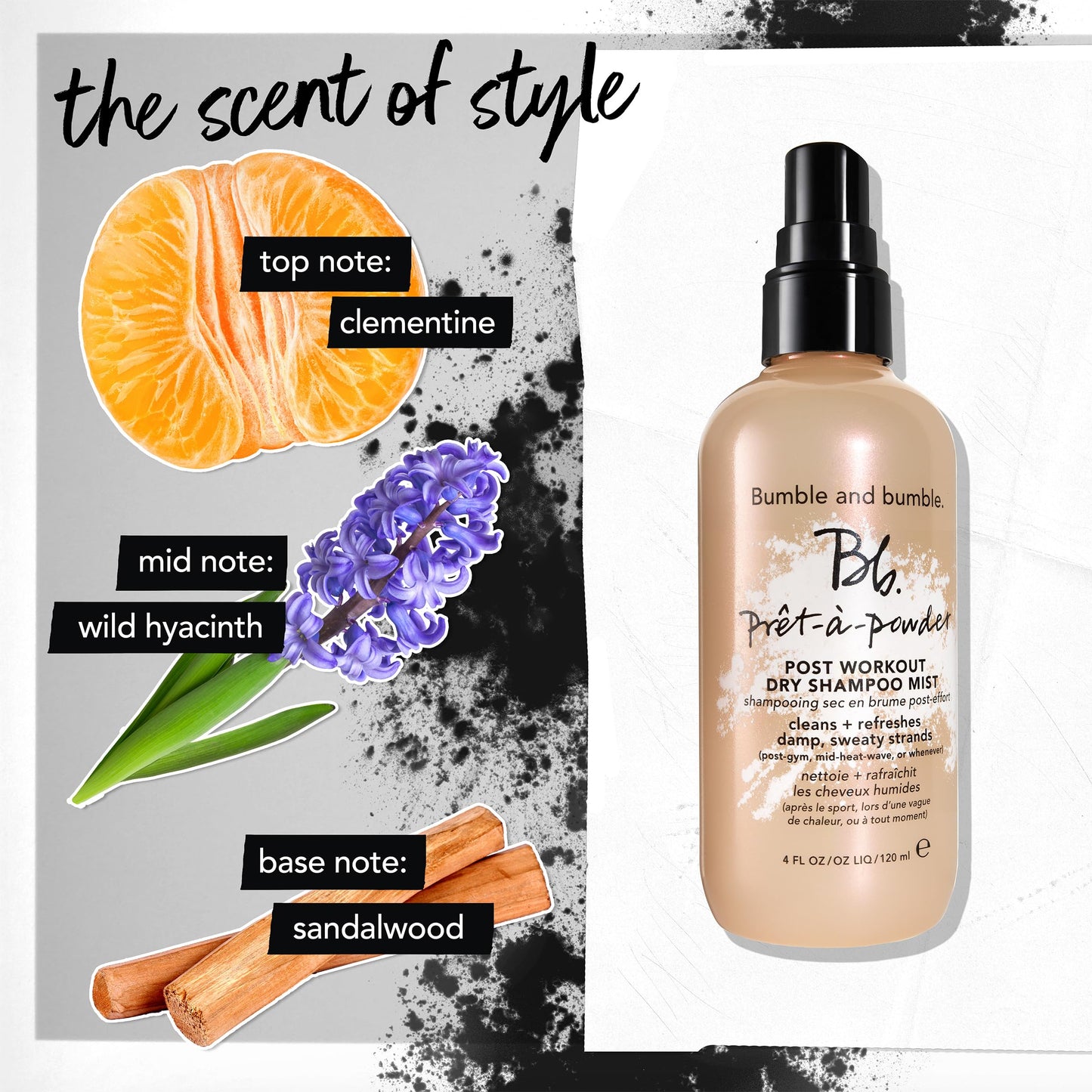 Professional hair cleansing mist for post-gym use