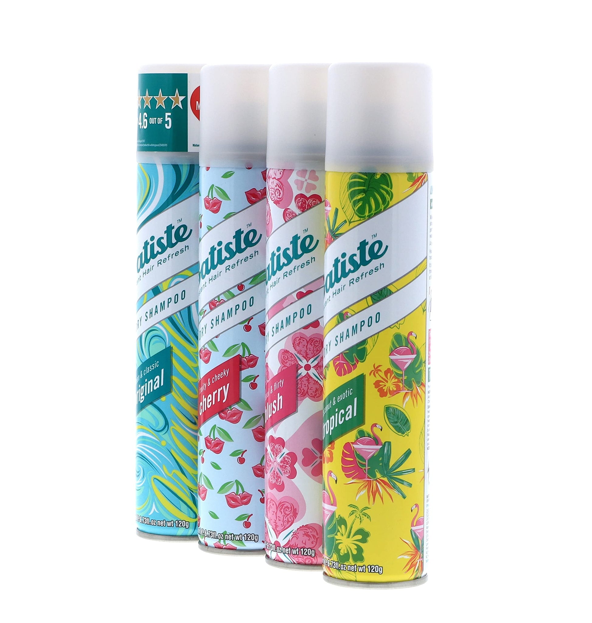 Aerosol nozzles of the imported hair refresh spray collection highlighting easy application setup