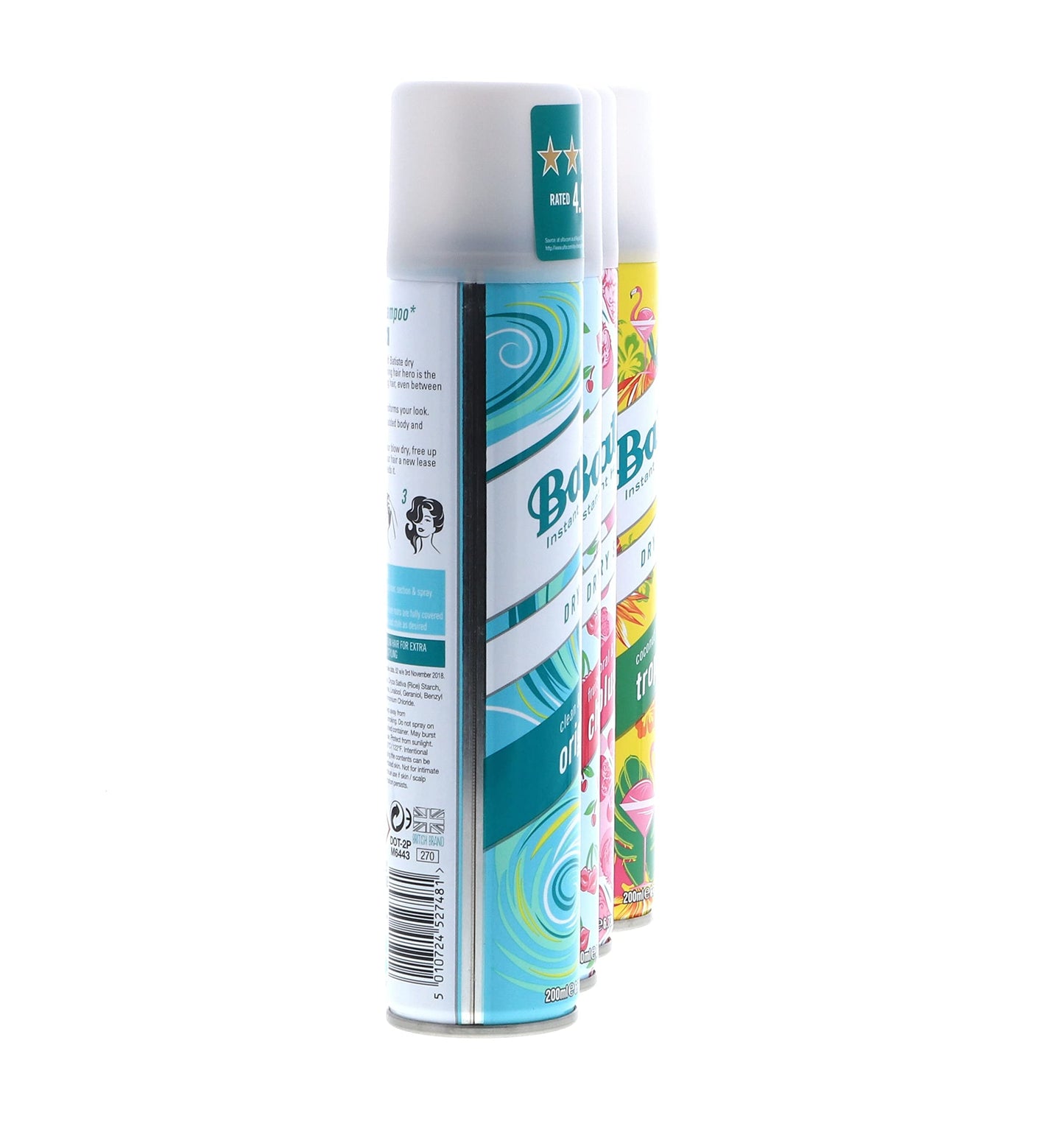 All four cans arranged together showcasing the full oil absorbing hair care bundle set