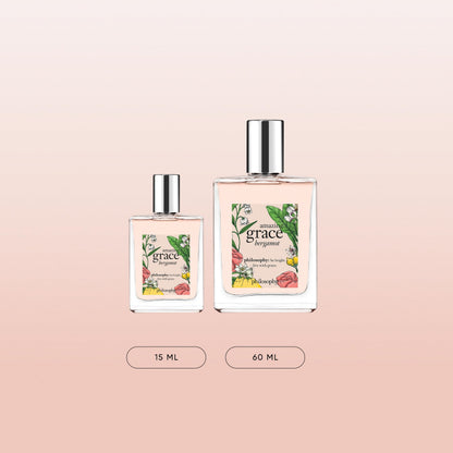 Side view of the luxury Philosophy long lasting floral eau de toilette packaging box
