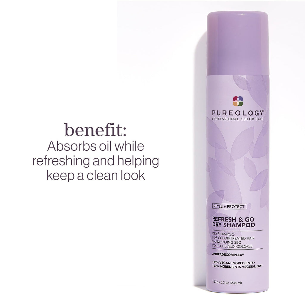 Pureology non-drying dry shampoo for color-treated hair packaging details