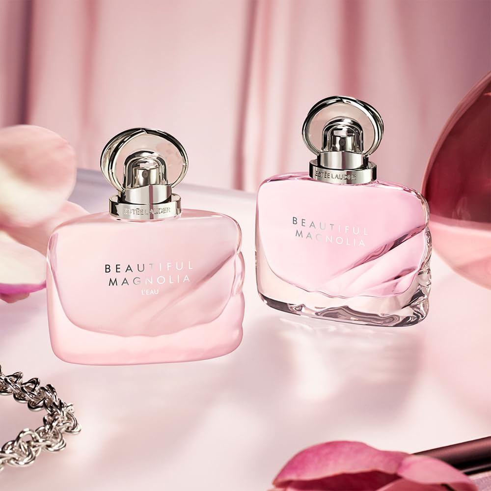 Authentic Estée Lauder Beautiful Magnolia L'Eau perfume showcasing travel-friendly spray nozzle