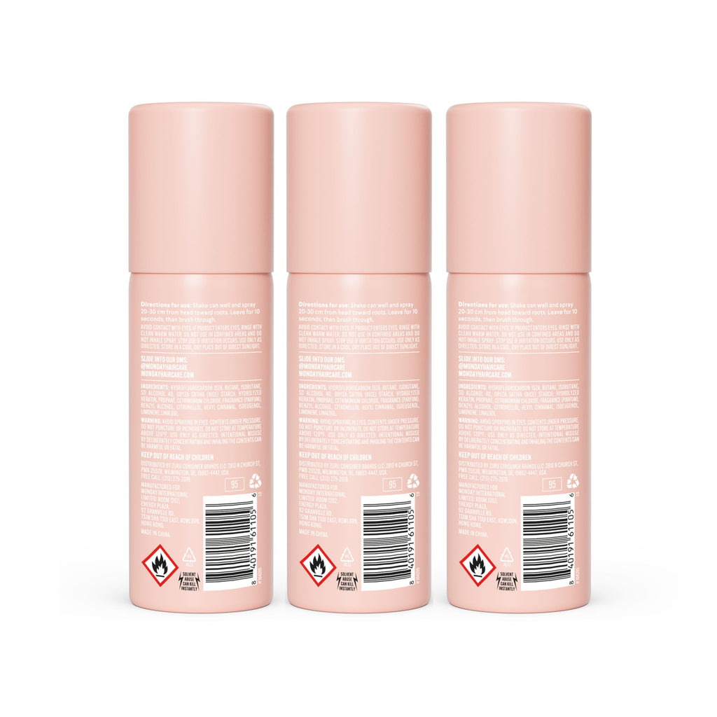 Professional studio shot of Monday Haircare 3 pack