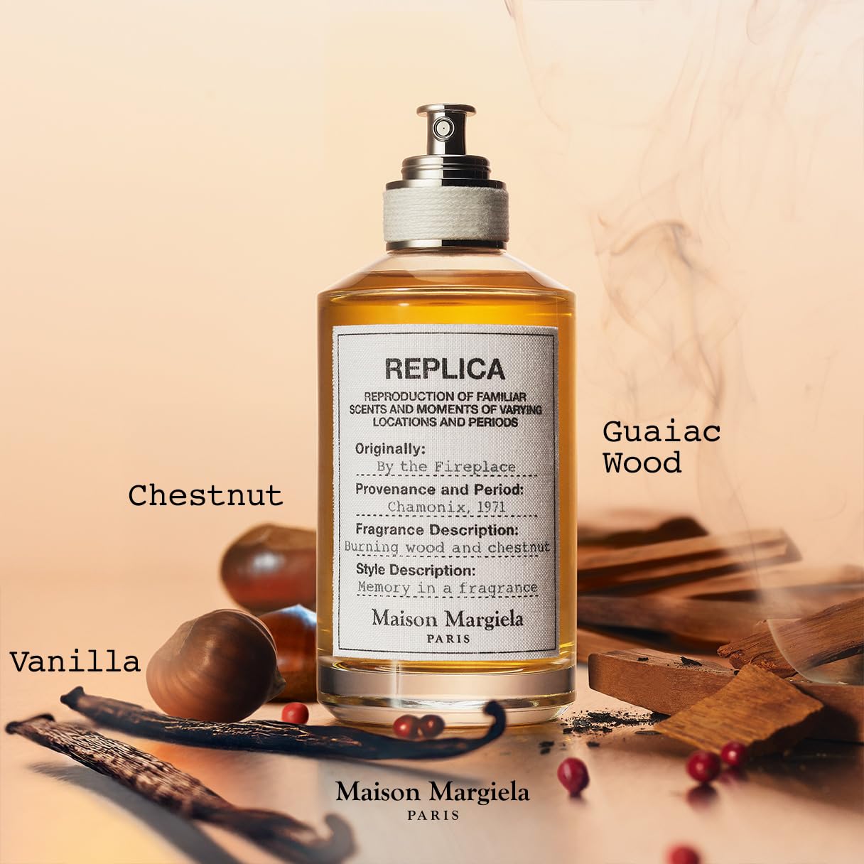 Authentic Maison Margiela Replica By The Fireplace bottle branding