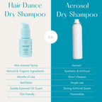 Talc free dry shampoo powder texture close up showing fine natural starch particles.