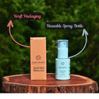 Hair Dance dry shampoo powder oil absorption demonstration on dark hair roots.