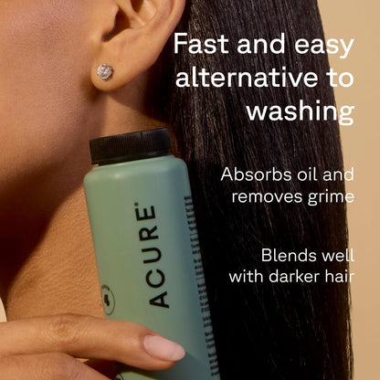 Back of Acure dry shampoo bottle showing ingredients