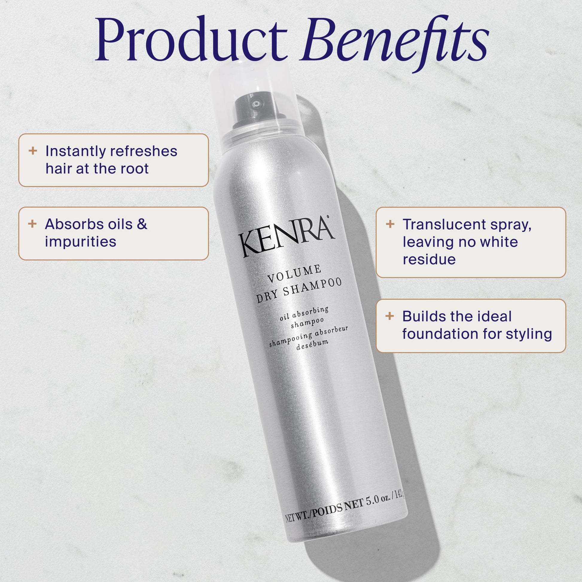 Kenra waterless oil absorbing shampoo spray for all hair types