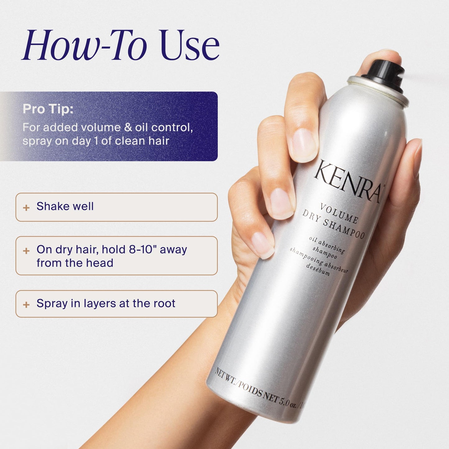Premium USA imported Kenra dry shampoo for grease absorption