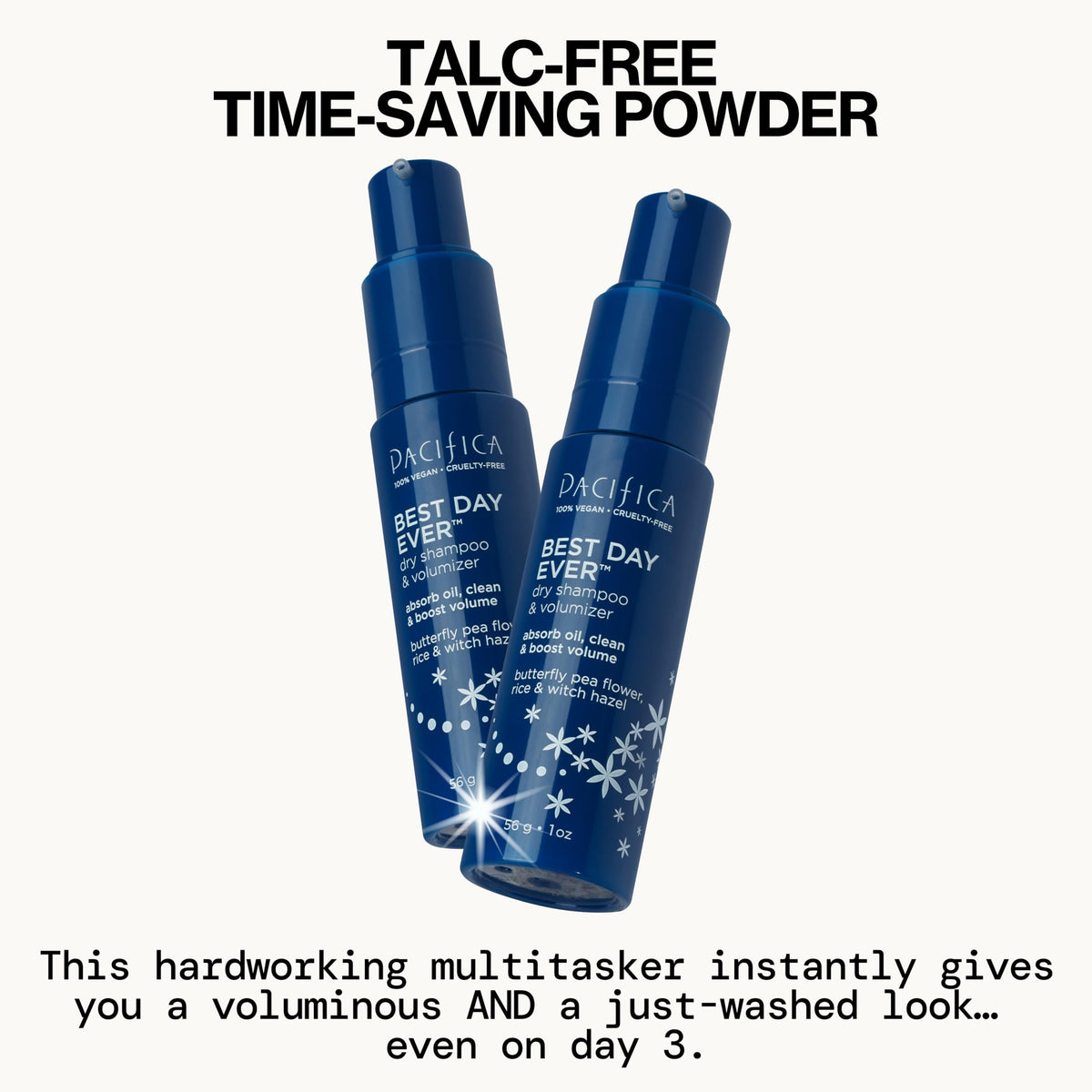 Pacifica dry shampoo powder non-aerosol pump bottle