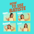Close up of Batiste Dark Dry Shampoo waterless formula