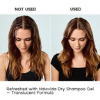 Side profile of Halovida non-aerosol dry shampoo bottle