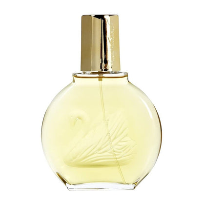 Close up of Gloria Vanderbilt perfume glass bottle