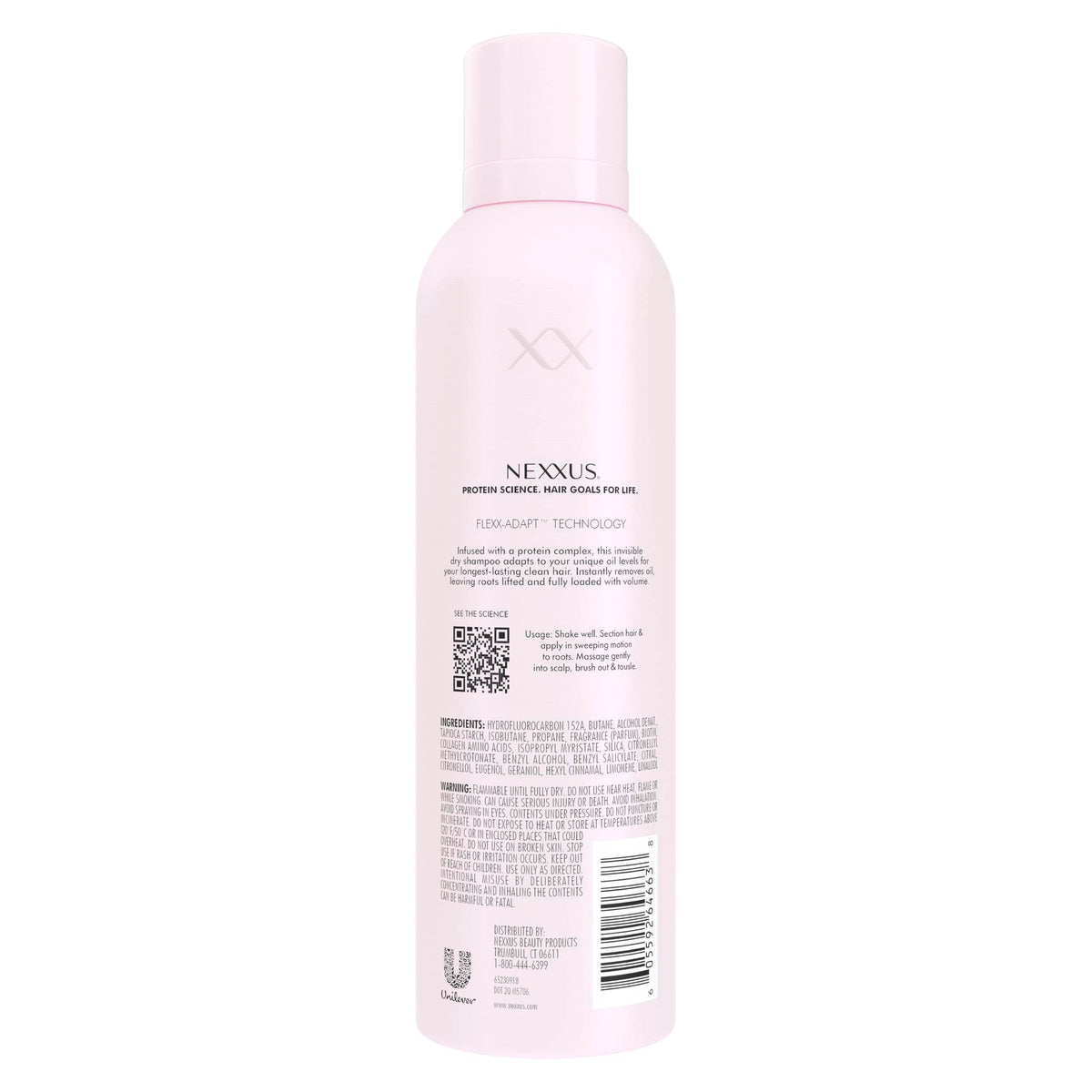 Asus Nexxus Volume Refresh Dry Shampoo back label details