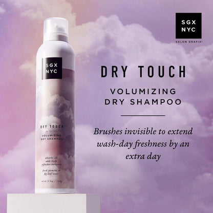 SGX NYC dry shampoo spray can highlighting paraben free and sulfate free ingredients list