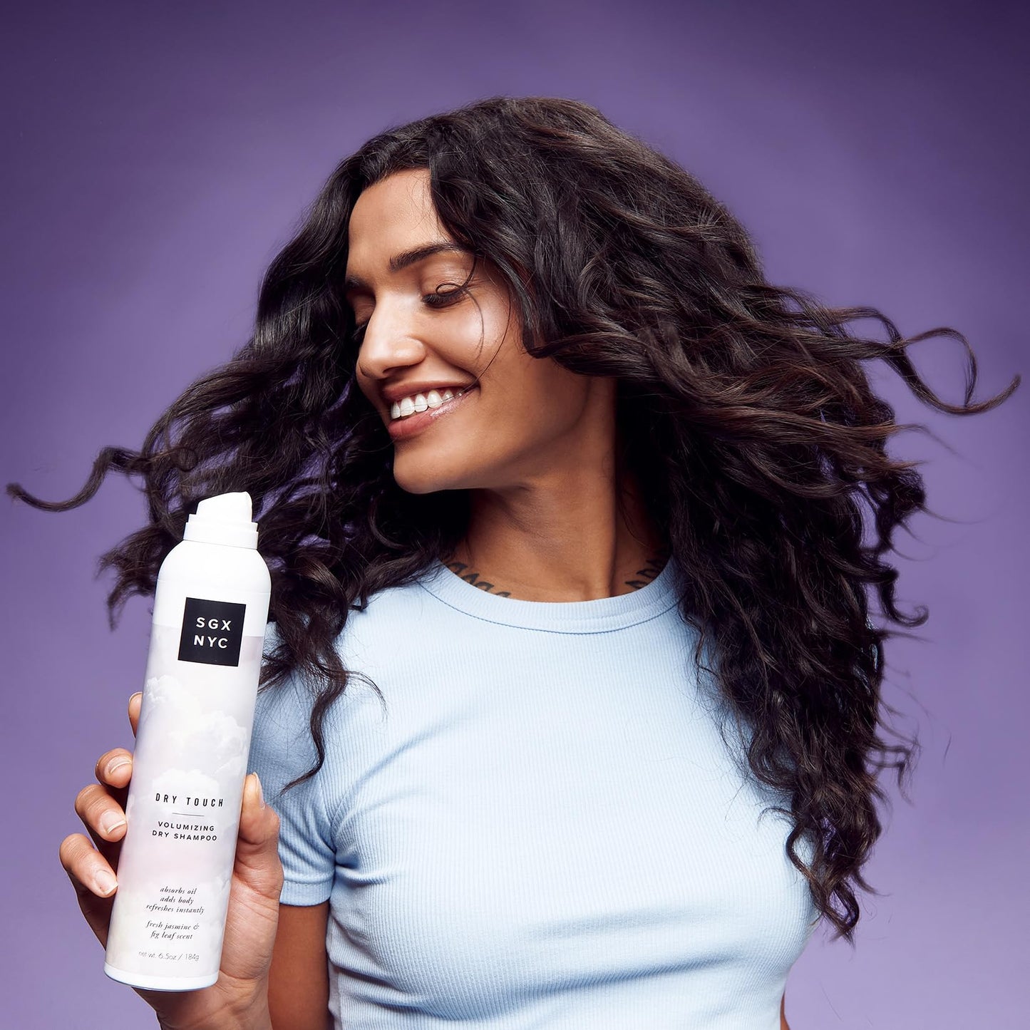 SGX NYC Big Body texturizing dry shampoo canister displaying the stylist developed brand logo
