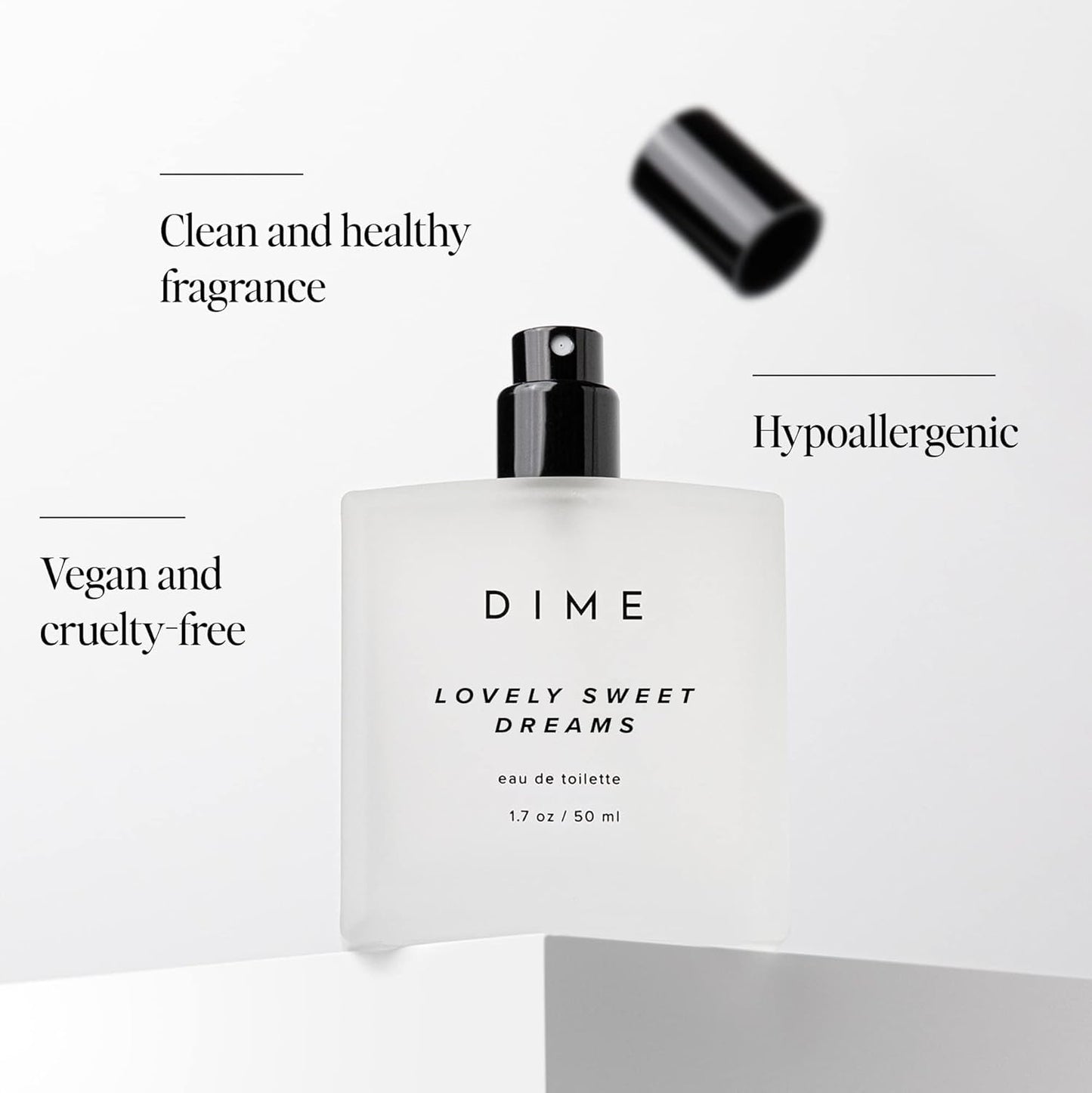 DIME Beauty Lovely Sweet Dreams Eau de Toilette showing viral TikTok clean beauty sticker
