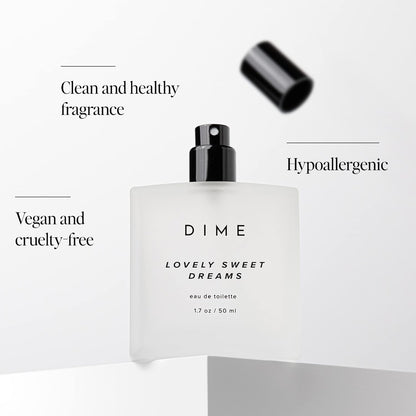 DIME Beauty Lovely Sweet Dreams Eau de Toilette showing viral TikTok clean beauty sticker